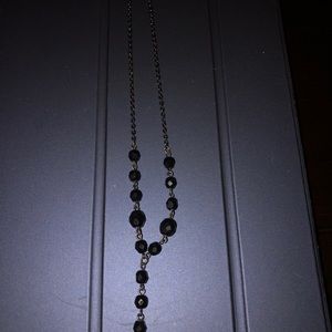 Beautiful Black Beaded “Y” Necklace